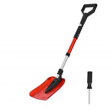 VEVOR Snow Shovel for Driveway, 22cm Foldable Snow Shovel with D-shaped Handle, , 36-40 in Adjustable, Lightweight Aluminum Alloy Snows Removal Tool, Reduce Back Strains for Garden Car Camping