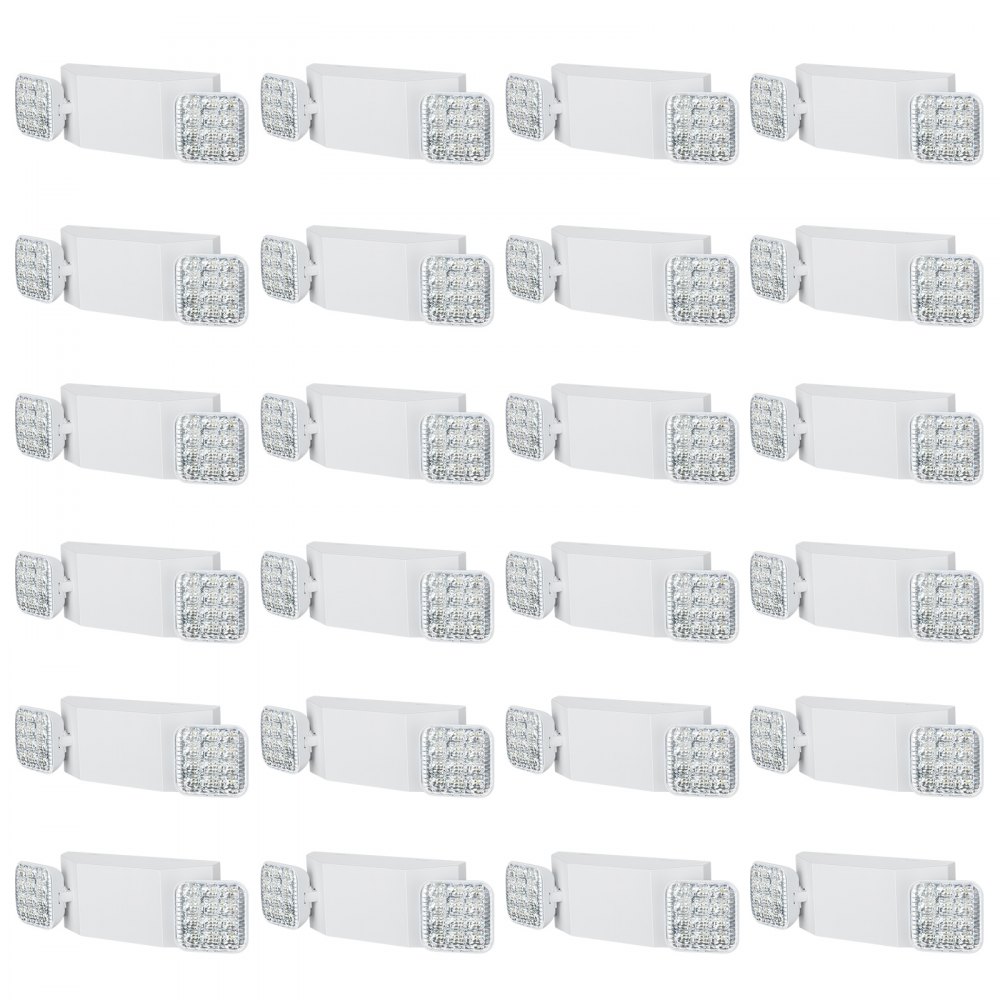 array of VEVOR emergency light units arranged in a 4x5 grid pattern, each with dual square led lamps.