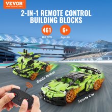 VEVOR STEM Building Toys for Kids 2 in 1 App & Remote Control Car/Robot 461 PCS