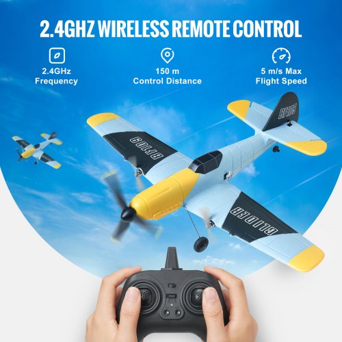 Avion Télécommandé A800 3D/6G 5 Canaux - Planeur RC 2,4 GHz Pour Adultes & Ados + 2 Batteries, Facile à Piloter, Voltige 3D
