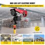 VEVOR Electric Hoist, 880LBS Electric Winch, Steel Electric Lift, 110V Electric Hoist With Remote Control & Single/Double Slings For Lifting In Factories, Warehouses, Construction Site, Mine Filed