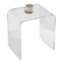 Akrylový koncový stolík VEVOR, bočný stolík Lucite v tvare C, priehľadný akrylový bočný stolík na pitie, jedlo, občerstvenie používané v obývačke, spálni a pracovni