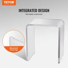 VEVOR Acrylic End Table, C-Shaped Lucite Side Table, Clear Acrylic Side Table for Drink, Food, Snack used in Living Room, Bedroom, and Study