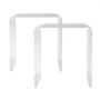 two clear acrylic end tables with u-shaped legs. perfect for modern spaces. VEVOR acrylic end table.