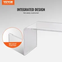 VEVOR Acrylic Coffee Table, C-Shaped Clear Acrylic End Table, 16.3 inch high Transparent Acrylic Side Table, for Coffee, Drink, Food, Snack used in Living Room, Courtyard, Terrace