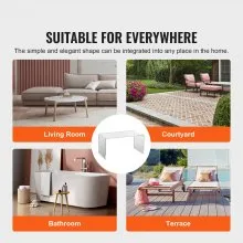 VEVOR Acrylic Coffee Table, C-Shaped Clear Acrylic End Table, 16.3 inch high Transparent Acrylic Side Table, for Coffee, Drink, Food, Snack used in Living Room, Courtyard, Terrace