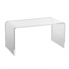 VEVOR Acrylic Coffee Table, C-Shaped Clear Acrylic End Table, 16.3 inch high Transparent Acrylic Side Table, for Coffee, Drink, Food, Snack used in Living Room, Courtyard, Terrace