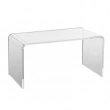 Akrylový konferenční stolek VEVOR, průhledný akrylátový koncový stolek ve tvaru C, 16,3 palce vysoký průhledný akrylový boční stolek, na kávu, pití, jídlo, občerstvení používané v obývacím pokoji, na nádvoří, na terase