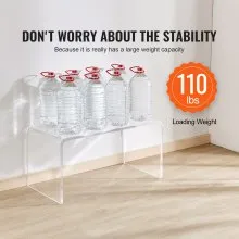 VEVOR Acrylic Coffee Table, C-Shaped Clear Acrylic End Table, 16.3 inch high Transparent Acrylic Side Table, for Coffee, Drink, Food, Snack used in Living Room, Courtyard, Terrace
