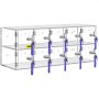 VEVOR Cell Phone Storage Locker, 10 Slots Acrylic Material with Door Locks and Keys, Wall-Mounted Cabinet Pocket Office Classroom Gym Box, Clear