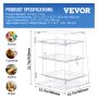 VEVOR Pastry Display Case, 3-Tier Removable Shelves Bakery Display Case, Clear Acrylic 21.7" x 15.7" x 15.7" Donut Display Box w/Rear Door Access, Counter Case Keep Fresh for Donut Bagels Cake Cookie
