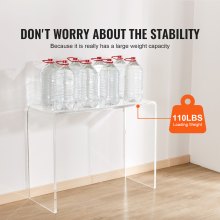 VEVOR Acrylic Console Table, Clear Acrylic End Table, Transparent Acrylic Side Table 38.2x15x29.3 inch, for Foyer, Living Room, Dining Room