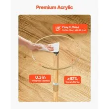VEVOR Acrylic Drink Table, Clear End Table Round Top with Solid Post, Modern Acrylic Cake Table Stand, Transparent Side Desk for Coffee, Drink, Food, Snack, Easy Assembly, 10 x 10 x 21.3 in (Clear)