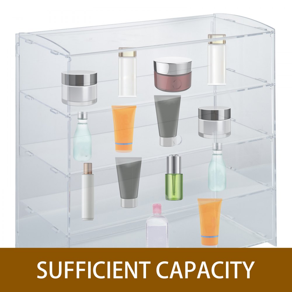 Acrylic Display Cabinet 4 Shelves L52 x W24 x H49cm Clear Cupcake Bakery PRO