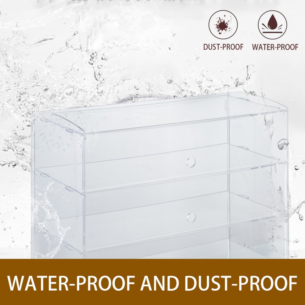 Acrylic Display Cabinet 4 Shelves L52 x W24 x H49cm Clear Cupcake Bakery PRO