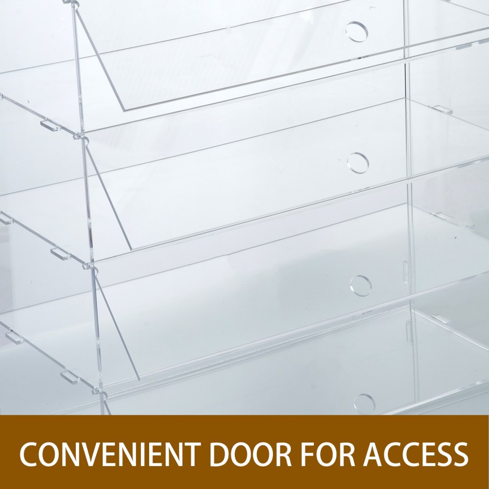 Acrylic Display Cabinet 4 Shelves L52 x W24 x H49cm Clear Cupcake Bakery PRO