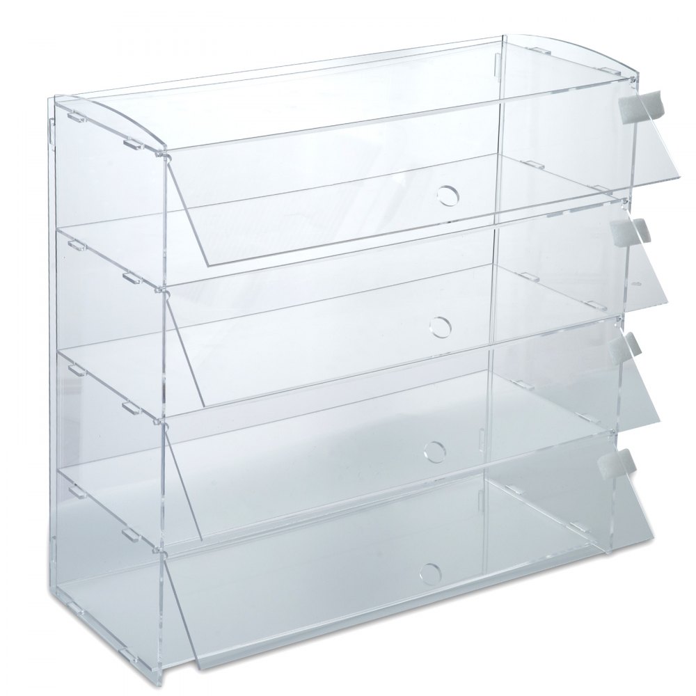 Acrylic Display Cabinet 4 Shelves L52 x W24 x H49cm Clear Cupcake Bakery PRO