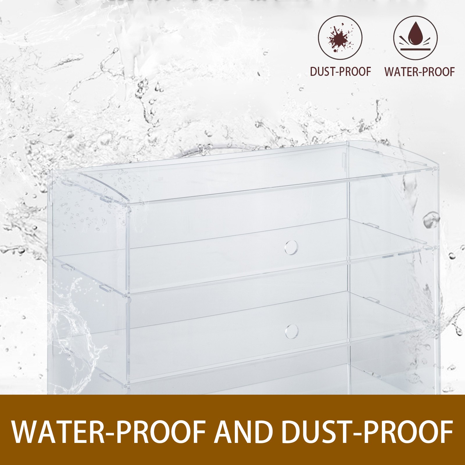 Acrylic Display Cabinet 4 Shelves L52 x W24 x H49cm Clear Cupcake Bakery PRO