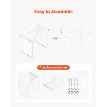 VEVOR Acrylic Side Table, 2 Tiers Clear Bedside Table with Storage Shelf, Modern Rectangle Acrylic End Desk, Transparent Thick Nightstand for Bedroom, Living Room, Study, 30 x 40 x 50 cm (Clear)