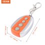 VEVOR Gate Opener Remote, 131 ft Gate Remote Control, 4 Button Automatic Gate Opener Remote, Gate Remote Control Multicode, Electric Rolling Driveway Gate Opener Closer Security Kit Remote, Orange