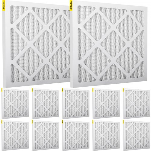 VEVOR HEPA Replacement Filter, 16''x16'' AC Filter, 12pcs HVAC Pleated Air Filter, AC Furnace Filter Replacement Set, MERV 8, Good for Home, Commercial Capture Particles, Fit for Dri-Eaz DefendAir HEPA
