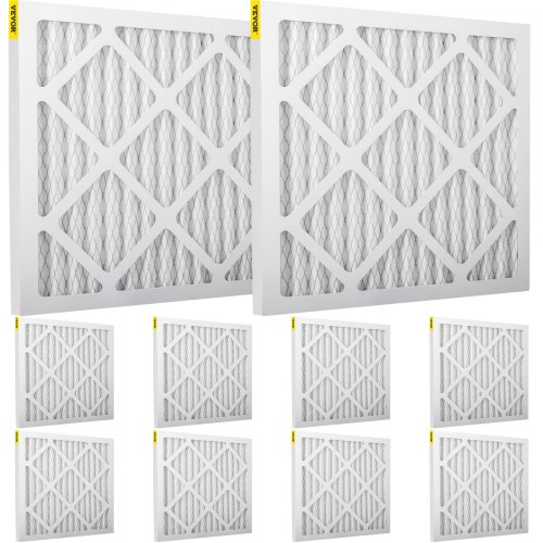 Filtro de repuesto VEVOR HEPA, filtro de CA de 16 x 16 pulgadas, 10 filtros de aire plisados HVAC, juego de repuesto de filtro de horno de CA, MERV 8, bueno para el hogar, partículas de captura comercial, apto para Dri-Eaz DefendAir HEPA