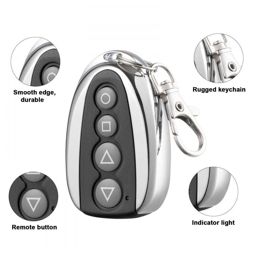 VEVOR Gate Remote Control 4-Button Backup Key Accept Signal Within 100ft for Automatic Opener Hardware Driveway Security Kit