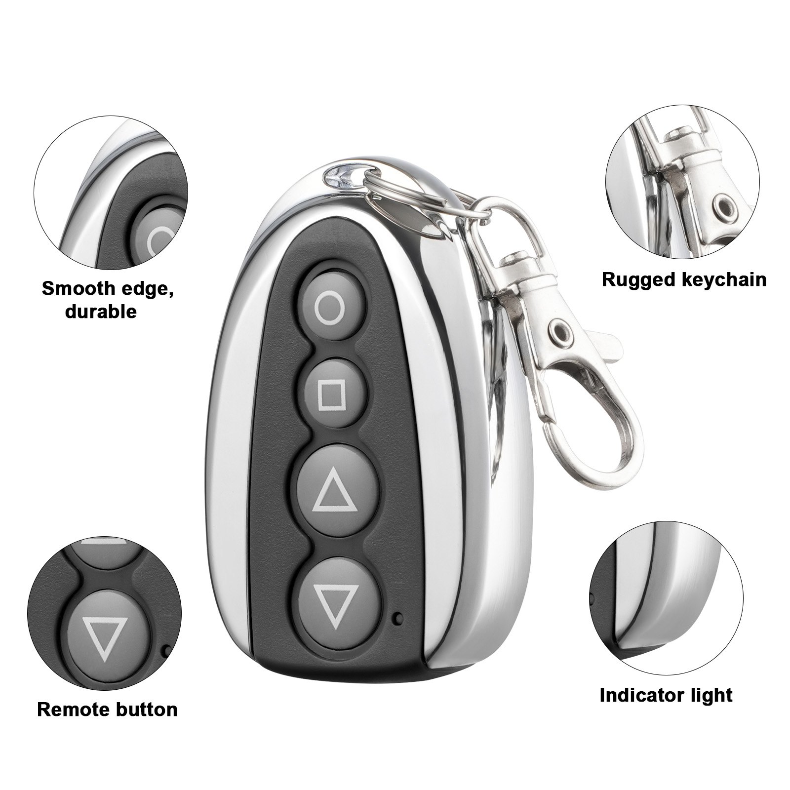 VEVOR Gate Remote Control 4-Button Backup Key Accept Signal Within 100ft for Automatic Opener Hardware Driveway Security Kit
