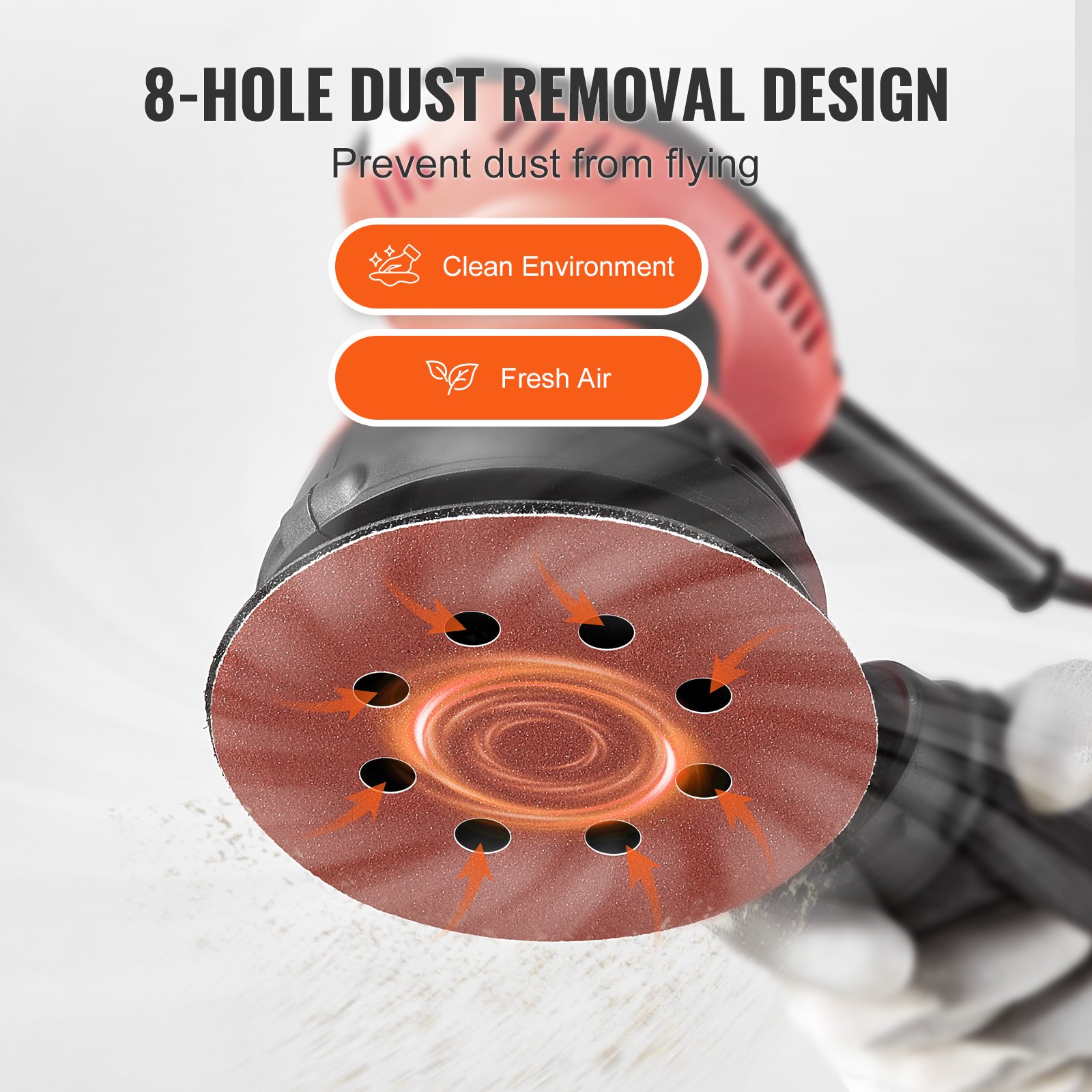 VEVOR 150 PCS 5 Inch Sanding Discs Set, 8-Hole Round Hook and Loop Sandpaper for Orbital Sander, 10 Grits include 60, 80, 100, 120, 150,180, 240, 320, 400, 600 Grit, for Metal, Wood, Car Sanding