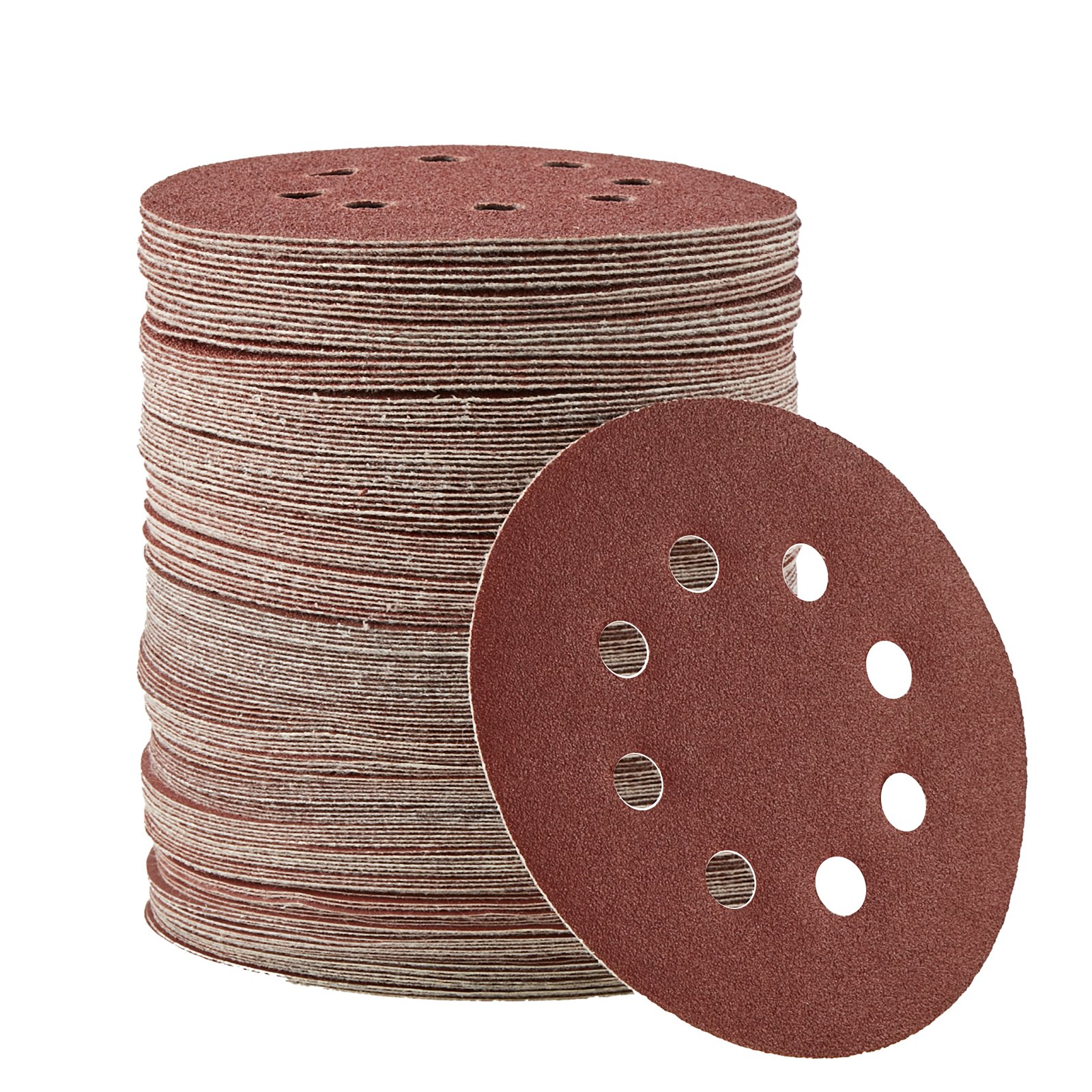 VEVOR 150 PCS 5 Inch Sanding Discs Set, 8-Hole Round Hook and Loop Sandpaper for Orbital Sander, 10 Grits include 60, 80, 100, 120, 150,180, 240, 320, 400, 600 Grit, for Metal, Wood, Car Sanding