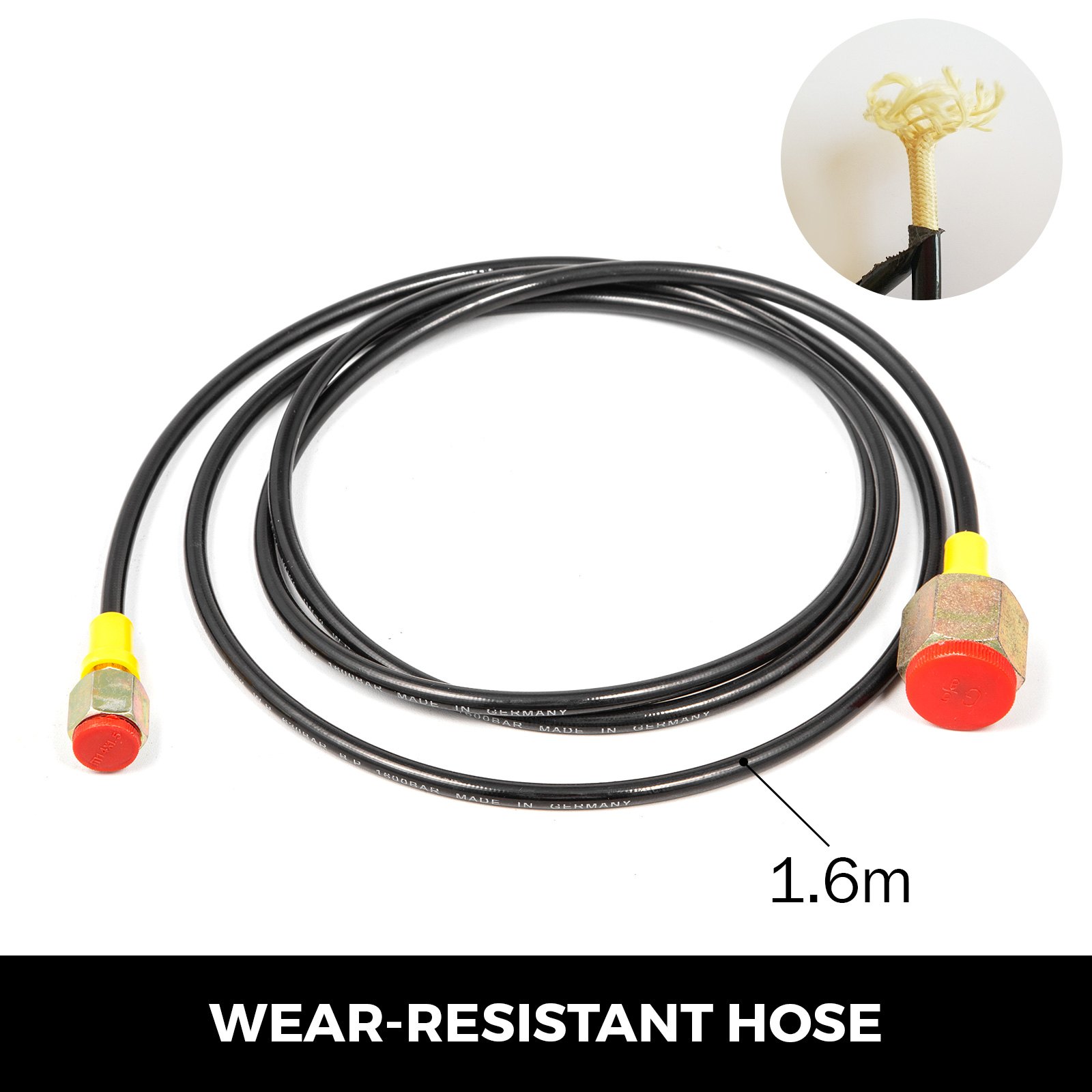 VEVOR Hydraulic Pressure Test Kit 0-400BAR/6000PSI Hydraulic Pressure Gauge with 6.56ft/2m Charging Hose for Nitrogen Charging Hydraulic Accumulator Pressure Test Kit