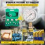 VEVOR Hydraulic Pressure Test Kit 25/40/60MPa, Hydraulic Test Gauge Kit with 6 Couplings, Hydraulic Gauge Kit Made of 304 Stainless Steel, for Excavator Construction Machinery, Green