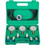 VEVOR Hydraulic Pressure Test Kit 25/40/60MPa, Hydraulic Test Gauge Kit with 6 Couplings, Hydraulic Gauge Kit Made of 304 Stainless Steel, for Excavator Construction Machinery, Green