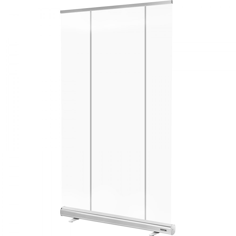 VEVOR Floor Standing Sneeze Guard, 48"x80" Roll Up Banner Stand, Portable Pull-Out Standing Divider, Stand Roll Up Banner for Cafe, Office, Cashier, Store, Restaurant, Classroom and Receptionist
