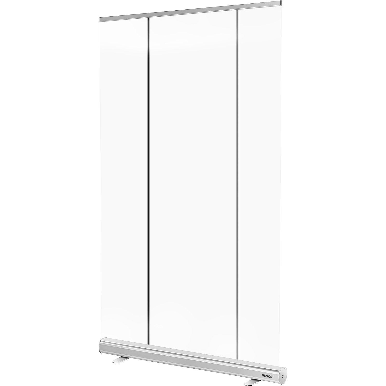 VEVOR Floor Standing Sneeze Guard, 48"x80" Roll Up Banner Stand, Portable Pull-Out Standing Divider, Stand Roll Up Banner for Cafe, Office, Cashier, Store, Restaurant, Classroom and Receptionist