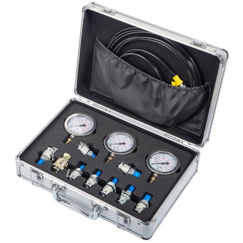 VEVOR Hydraulic Pressure Gauge Kit Excavator Parts Hydraulic Tester Coupling Hydraulic Pressure Test Kit for Excavator Construction Machinery