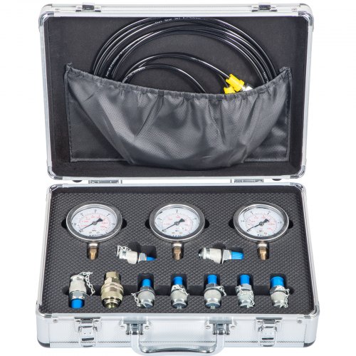 VEVOR Hydraulic Pressure Gauge Kit Excavator Parts Hydraulic Tester Coupling Hydraulic Pressure Test Kit for Excavator Construction Machinery
