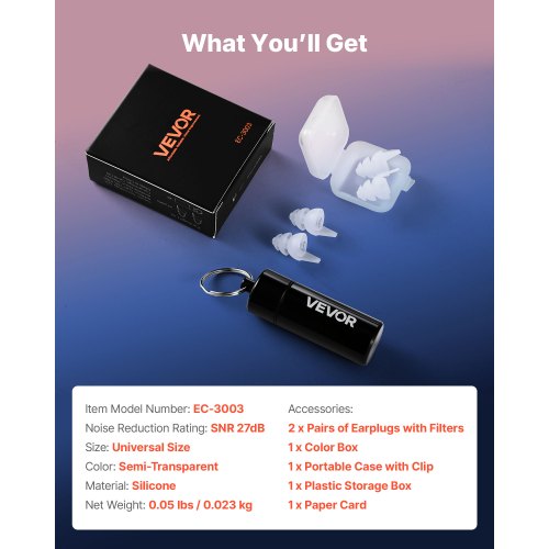 Concert Ear Plugs 2 Pairs High Fidelity Snr 27 dB Silicone Music Earplugs
