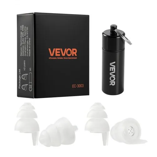 VEVOR Concert Ear Plugs, 2 Pairs Reusable High Fidelity Musician Ear Plugs, SNR 27 dB High Noise Reduction Earplugs, Flexible Silicone Soft Music Ear Plugs, for Concerts, Festivals, Raves, Musicians