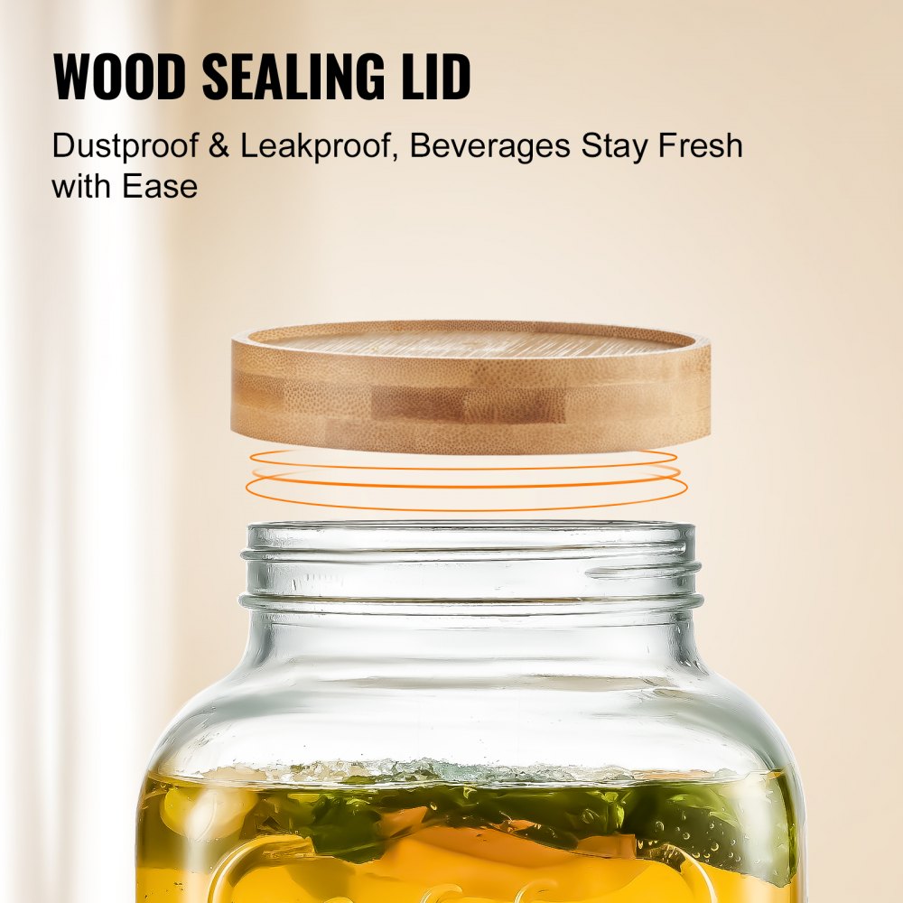 wood sealing lid for VEVOR beverage dispenser, keeps drinks dustproof and leakproof, ensuring freshness.
