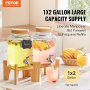 VEVOR Drink Dispenser 1 Gal Beverage Dispenser for Parties Glass with Stand