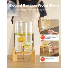 Drink Dispenser 2.2 Gal Beverage Dispenser for Parties Glass with Stand