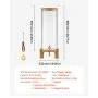 VEVOR Beverage Dispenser, 3.5 Gallon Drink Dispensers for Parties, Glass Juice Dispenser with Wood Stand, Stainless Steel Spigot, Iced Tea Lemonade Juice Water Dispensers for Parties