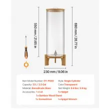 Drink Dispenser 3.5 Gal Beverage Dispenser for Parties Glass with Stand
