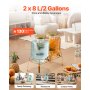 Drink Dispenser 2 Gal Beverage Dispenser for Parties Glass with Stand 2PCS