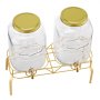 VEVOR Beverage Dispenser, 2 Pack 8L Drink Dispensers for Parties, Glass Juice Dispenser with Metal Stand, Stainless Steel Spigot, Infuser, Iced Tea Lemonade Juice Water Dispensers for Parties