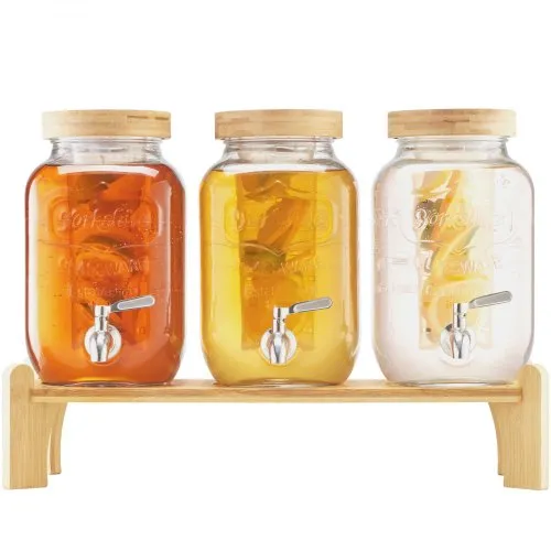 2 Gallon Drink Dispensers For Parties, 2 Pack Beverage Dispensers Stand Glass Water Jug Dispenser 18 8 Stainless Steel Spigot Great Party Wedding Picnic B - View #7