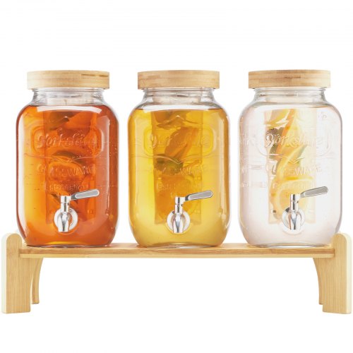 Distributeur De Boissons En Verre Homemade 7,5 Litres Avec Infuseur - Transparent Et Rétro
