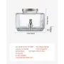 VEVOR Beverage Dispenser, 0.8 Gallon Drink Dispensers for Parties, Glass Juice Dispenser with No-Drip Spigot and Lid, Iced Tea Lemonade Juice Water Dispensers for Restaurants, Hotels, Parties
