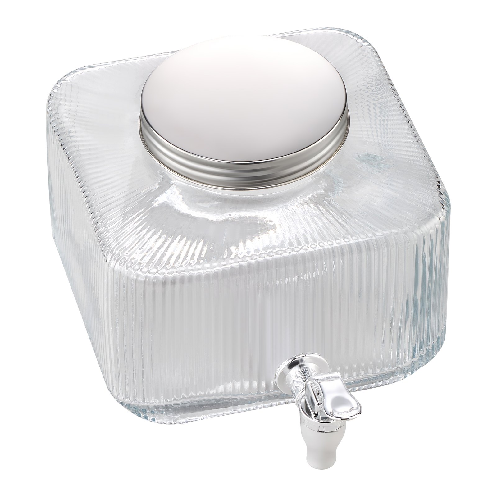 VEVOR Beverage Dispenser, 0.8 Gallon Drink Dispensers for Parties, Glass Juice Dispenser with No-Drip Spigot and Lid, Iced Tea Lemonade Juice Water Dispensers for Restaurants, Hotels, Parties